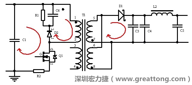 元件布局的時候，要優(yōu)先考慮高頻脈沖電流和大電流的環(huán)路面積，盡可能地減小,以抑制開關(guān)電源的輻射干擾