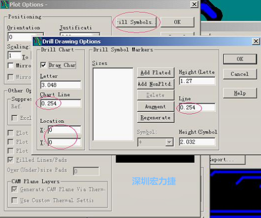 轉(zhuǎn)孔圖時(shí)也需在Customize Document欄點(diǎn)擊Option，在彈出的Plot Options-窗口中選擇Drill Symbols