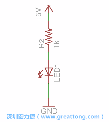 如圖所示放置一個(gè)開(kāi)關(guān)（switch）、10K電阻器（10k resistor）和0.1μF的電容（0.1μF capacitor），并把開(kāi)關(guān)的一端連到接地端上。