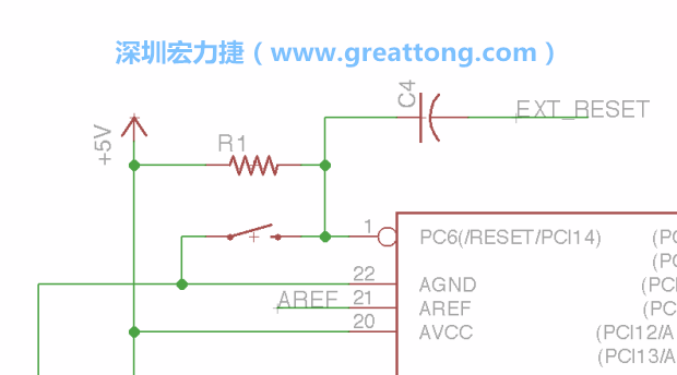 很多PCB設(shè)計(jì)者的設(shè)計(jì)不符合人體工學(xué)，他們使用很小的按鈕、不方便的元件配置和難以解讀的標(biāo)簽，千萬(wàn)不要變成這樣！這次我們的設(shè)計(jì)有一個(gè)大小合適的重置按鈕（reset button）和可以清楚辨認(rèn)是否已經(jīng)接上電源的LED指示燈。